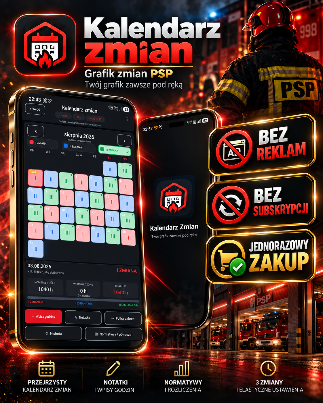 KALENDARZ ZMIAN – Praca w systemie trzyzmianowym