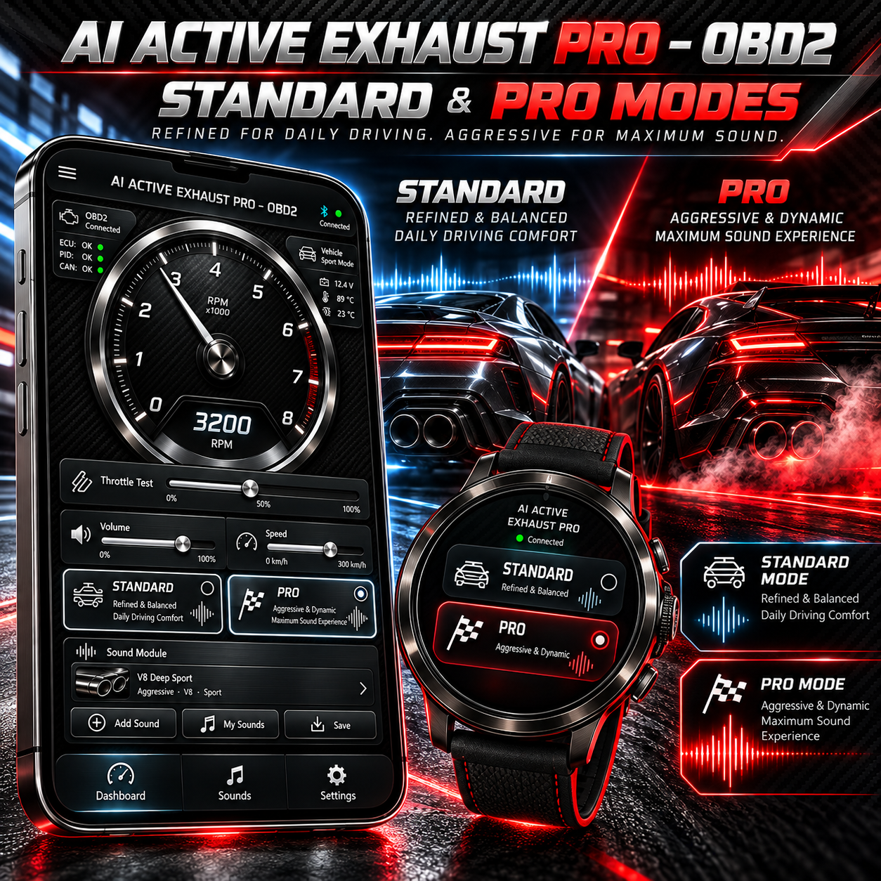 AI ACTIVE EXHAUST PRO – OBD2 — 2